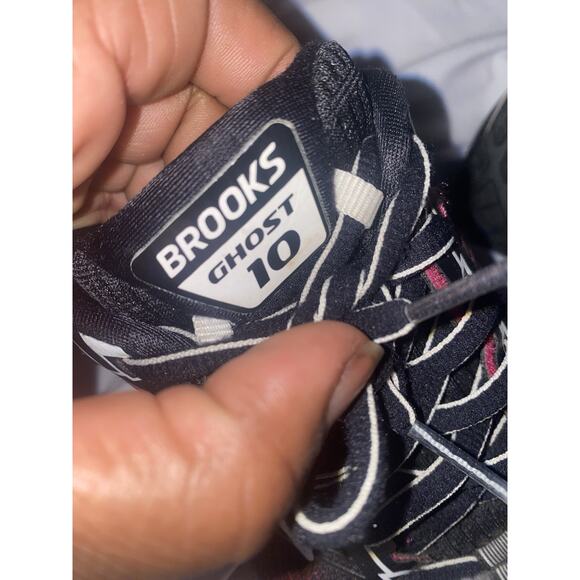 Brooks Ghost 10 Women's Lace Up Sneakers Size 7.5 Black pink White - Picture 11 of 14